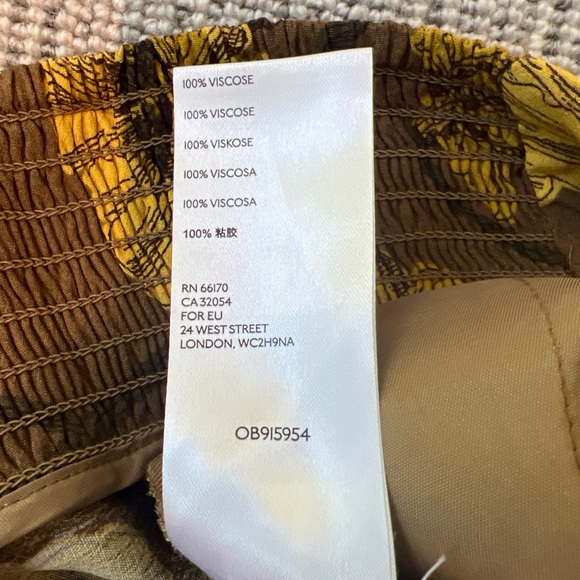 Anthropologie Maeve Pants Brown Terrace Floral Wide Leg Lagenlook size 8 - Picture 12 of 12